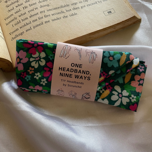 Green Floral Prints TIY Headband