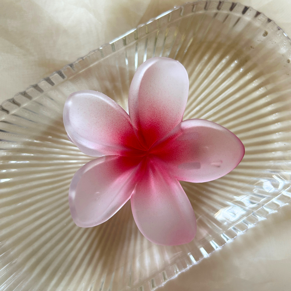 Red Flower Claw Clip - Medium