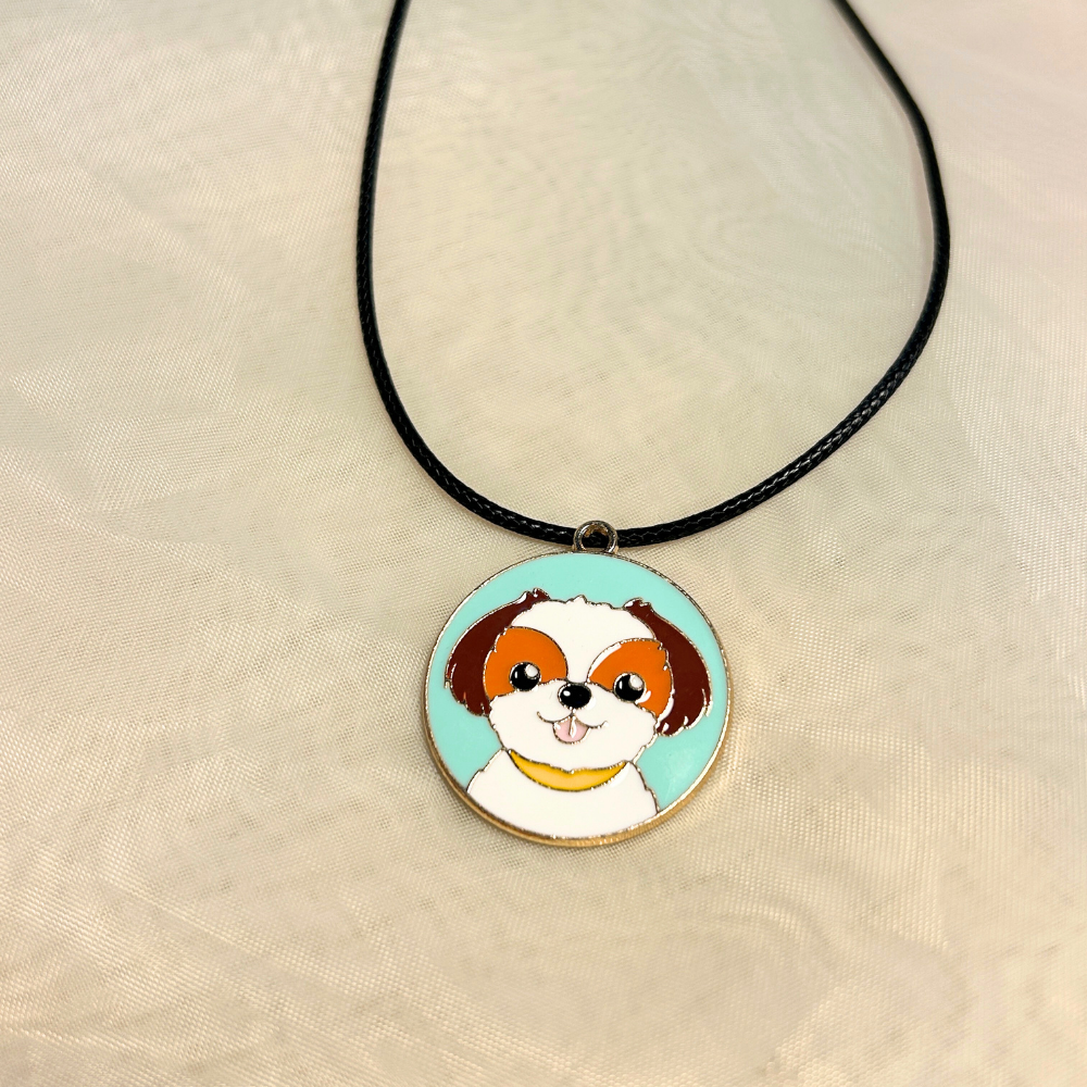 Cute Dog Chain - Attached to a black chain