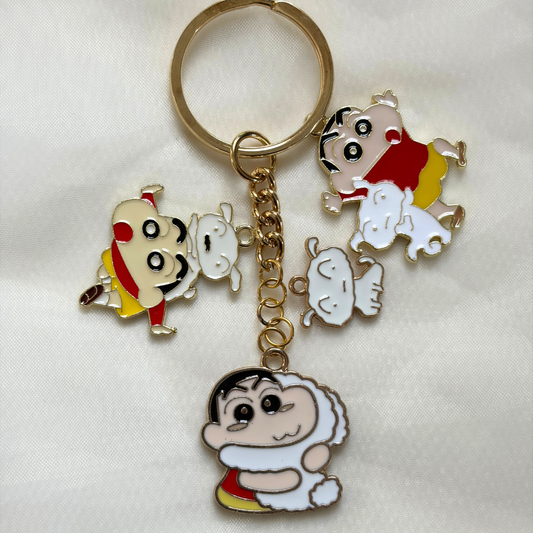 Shinchan Keychain Set of 4 Charms - The Shinchan and Shiro Collection