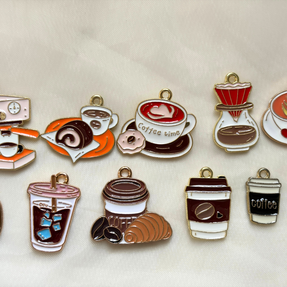 Coffee and Croissant Keychain - The Coffee Shop Collection