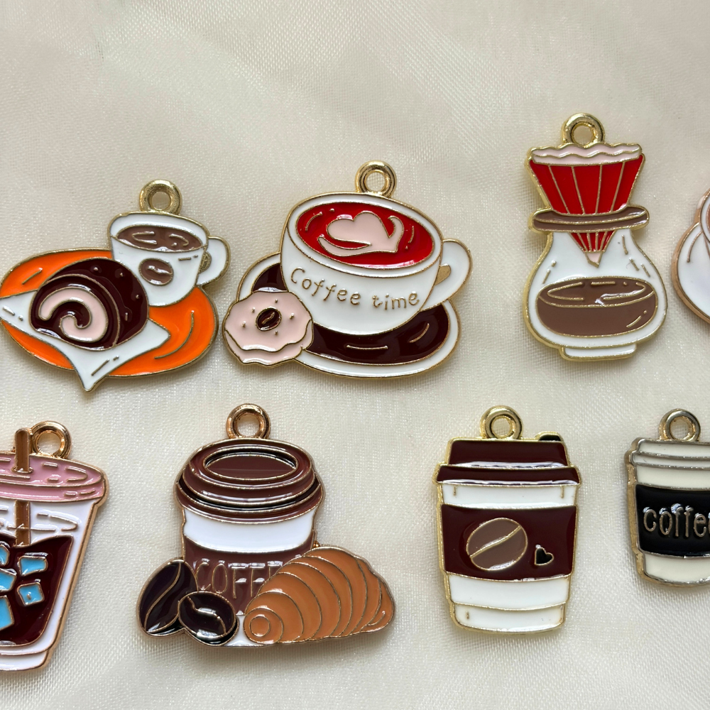 Coffee and Croissant Keychain - The Coffee Shop Collection