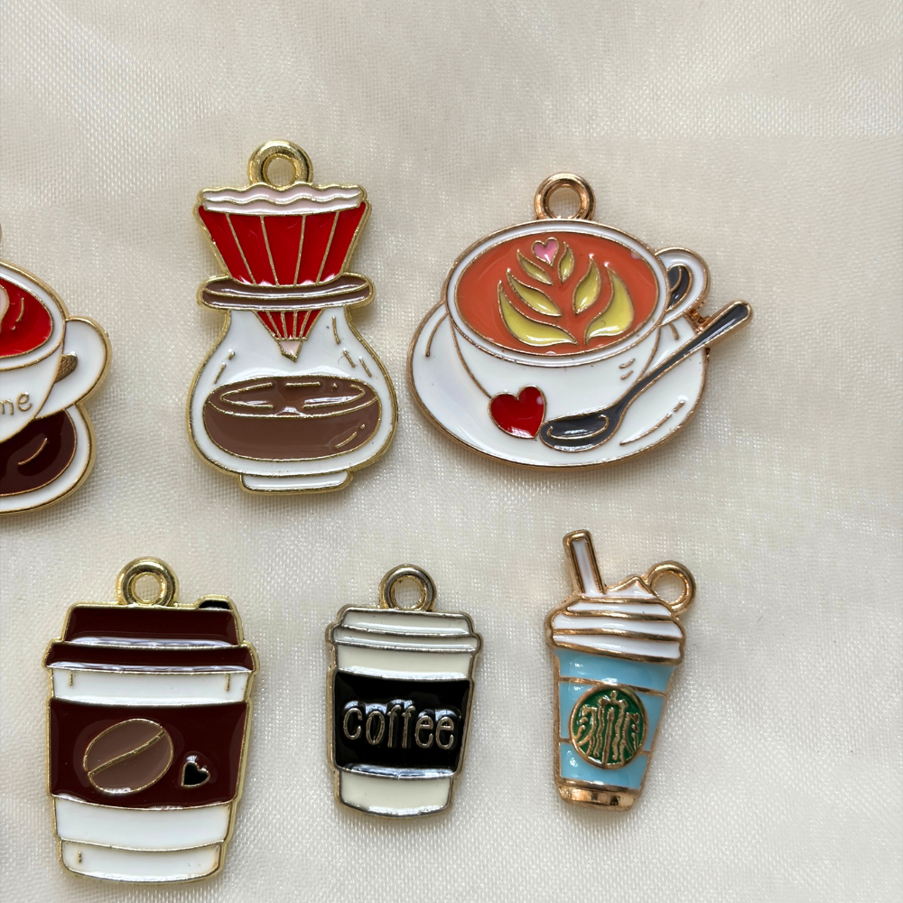 Coffee and Croissant Keychain - The Coffee Shop Collection