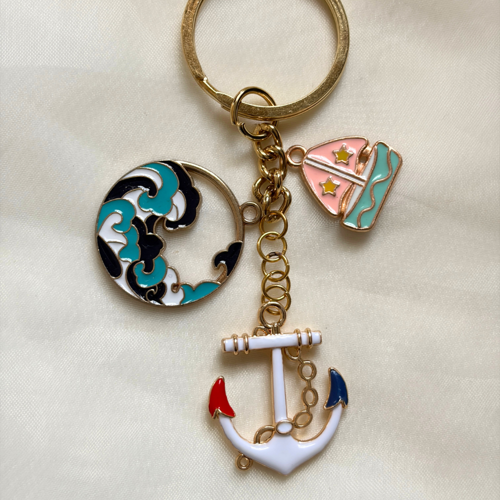 Travel Themed Keychain - Set of 3 charms