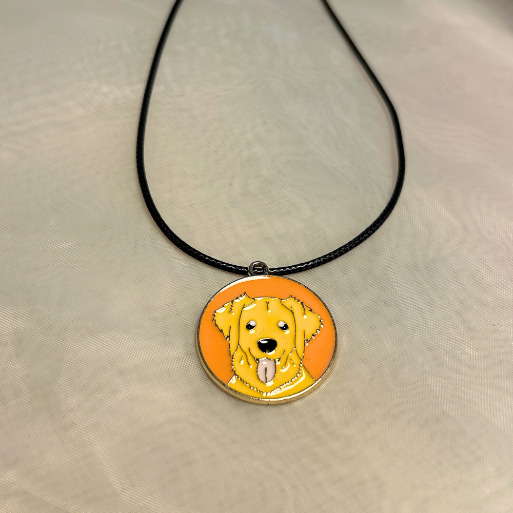 Cute Dog Chain - Attached to a black chain