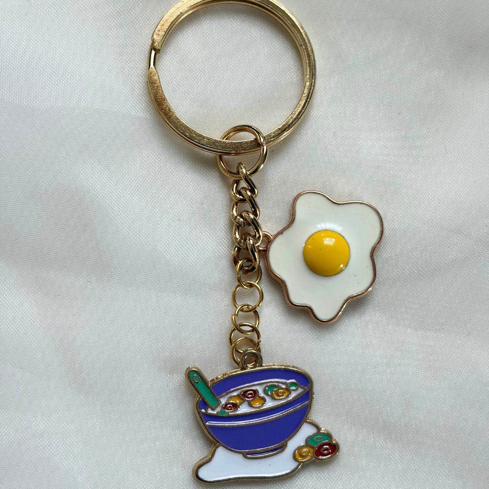 Ramen Keychain Set of 2 Charms - Food and Drink themed Keychains