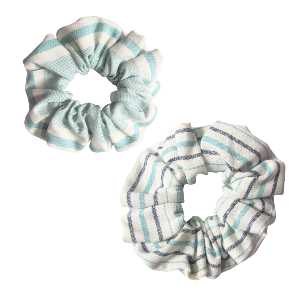 White Stripes Printed Scrunchie