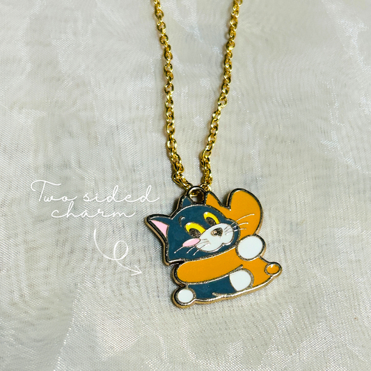 Tom and Jerry Two Sided Charm Chain