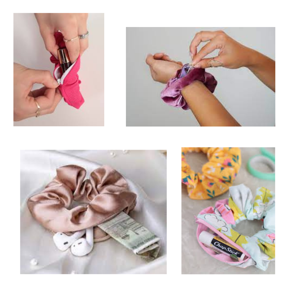 Green Zipper Scrunchie