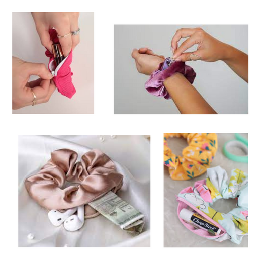 Green Zipper Scrunchie