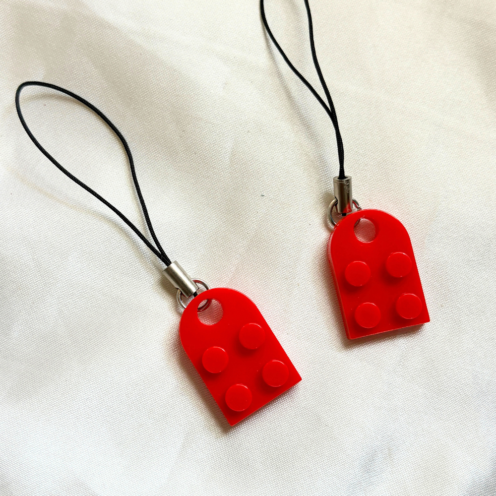 Lego Heart Couple Keychain - Set of 2 Keychains (Red)