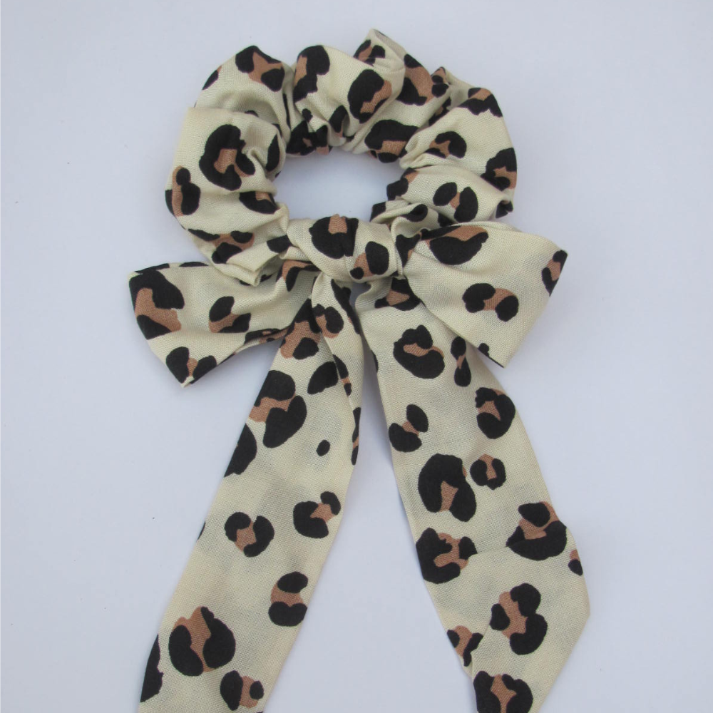 Leopard Print Scarf Scrunchie / Tail Scrunchie / Bowknot Scrunchie