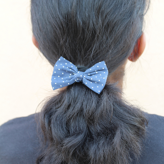 Blue Polka Dots Bow