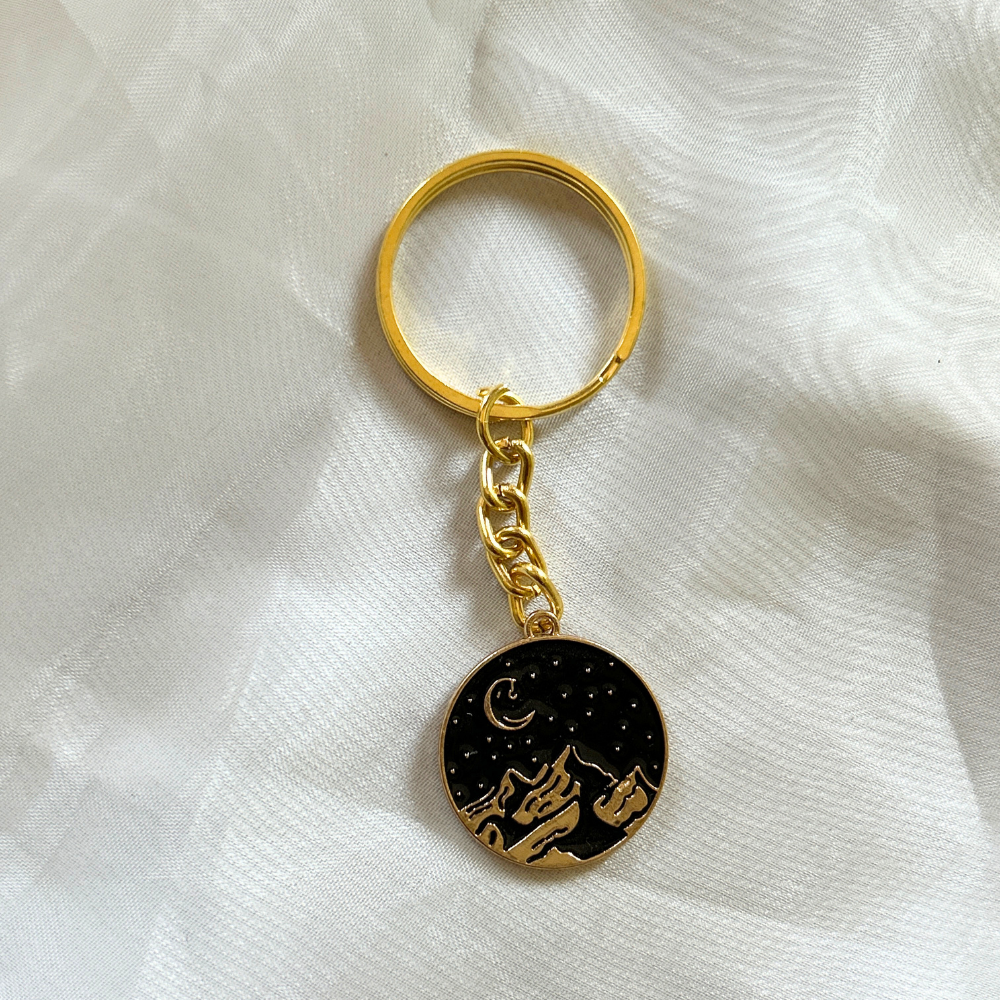 Mountains at Night Keychain