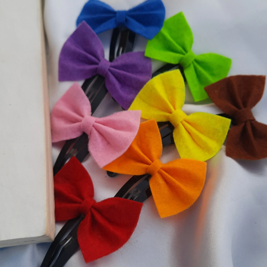 Brown Felt Micro Bows