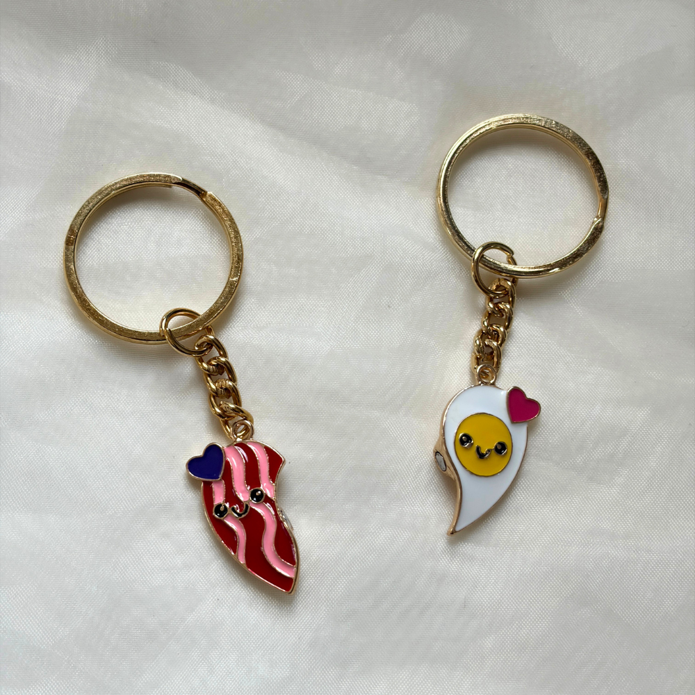 Best Friends Magnetic Keychains - Bacon and Egg