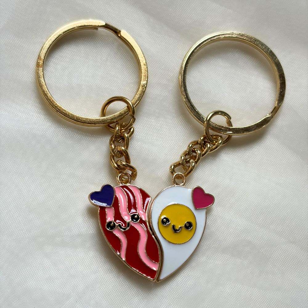 Best Friends Magnetic Keychains - Bacon and Egg