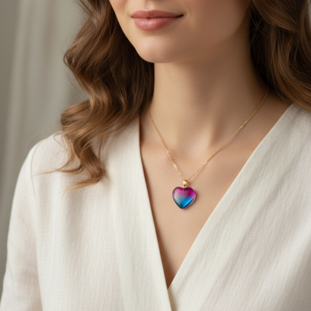 Heart Chain - Pink and Blue