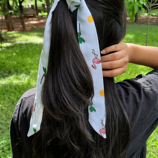 Flammingo Scarf Scrunchie / Tail Scrunchie / Bowknot Scrunchie