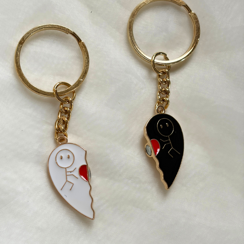 Best Friends / Couple Magnetic Keychains -Stick Figures