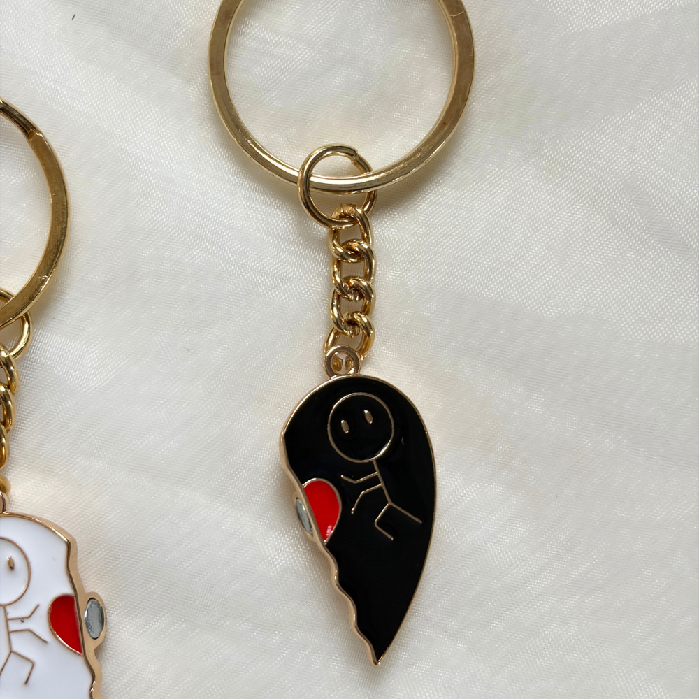 Best Friends / Couple Magnetic Keychains -Stick Figures