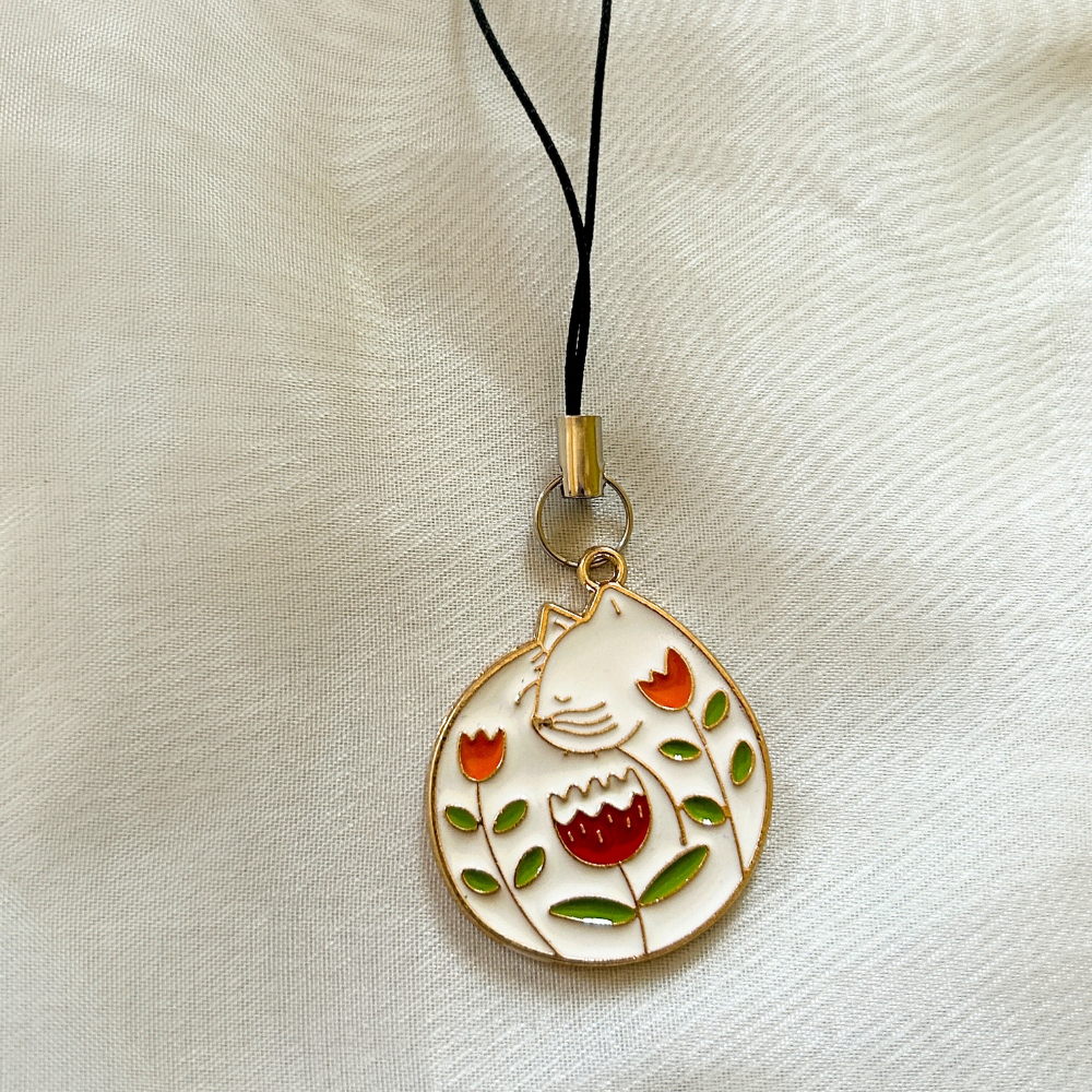 White Cat Phone Charm