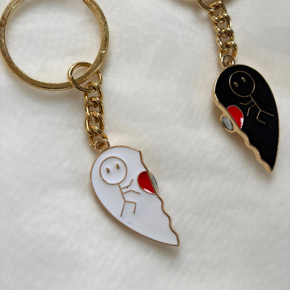 Best Friends / Couple Magnetic Keychains -Stick Figures
