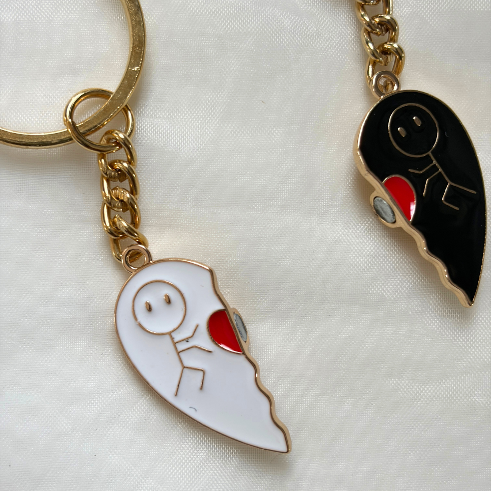 Best Friends / Couple Magnetic Keychains -Stick Figures