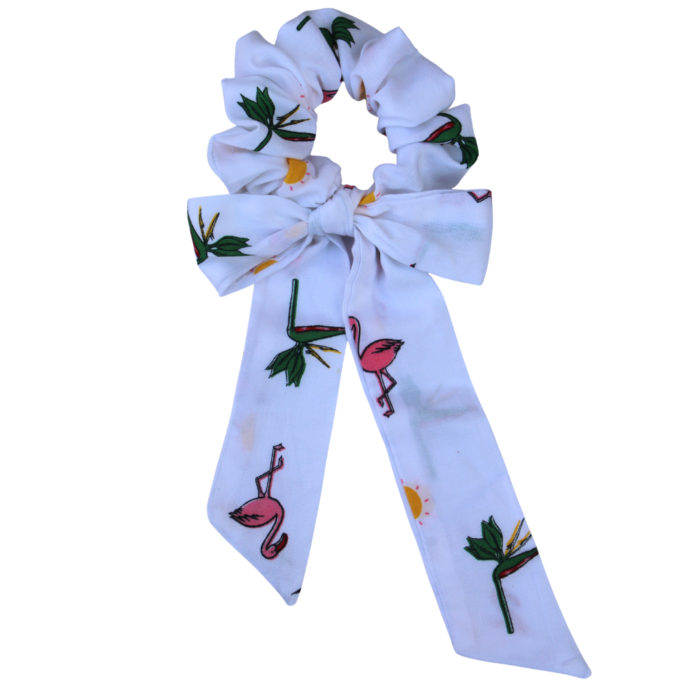Flammingo Scarf Scrunchie / Tail Scrunchie / Bowknot Scrunchie