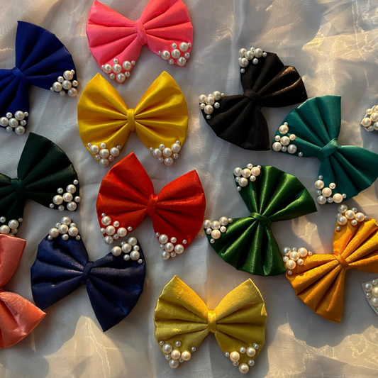 Light Yellow Pearl Hair Bow