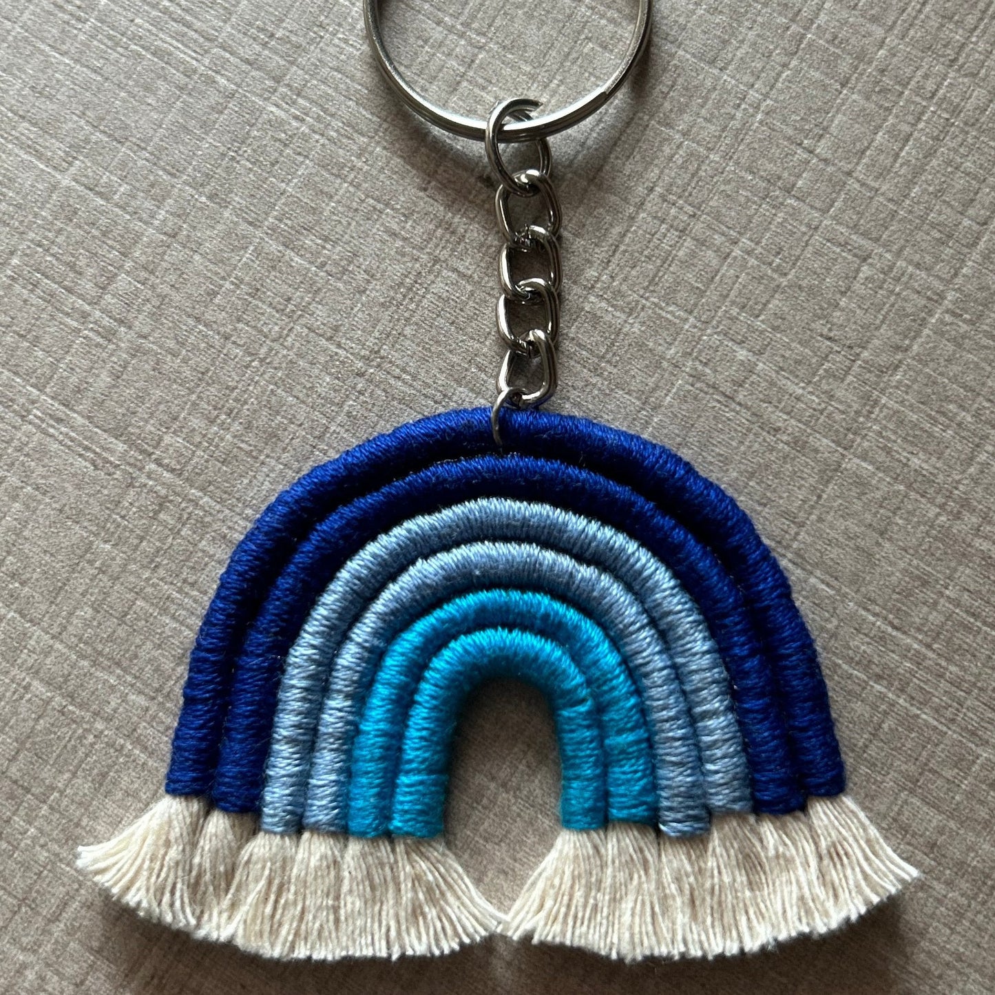 Macrame Shades of Blue Keychain