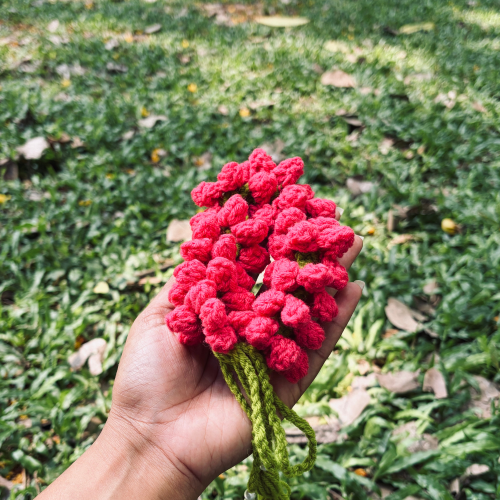 ARUNA  (ಅರುಣ / अरुण) - Pink Crochet Gajra