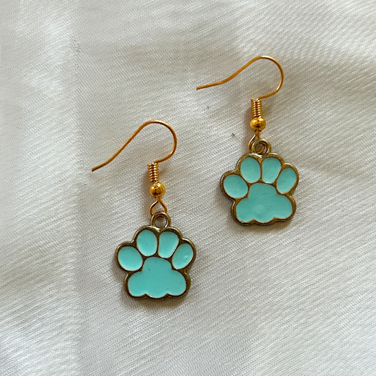 Paw Earrings - Blue