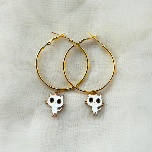 Cat Hoop Earrings