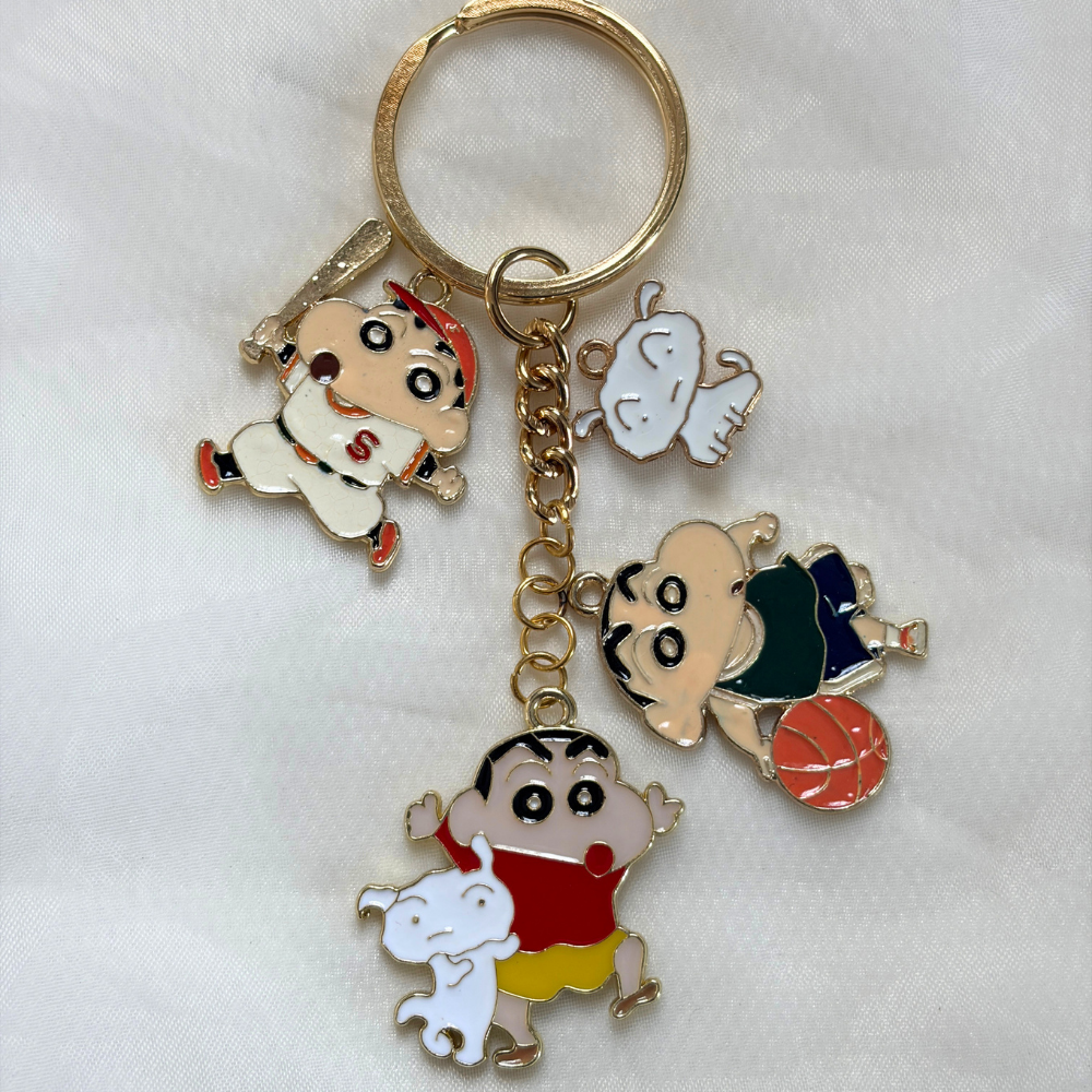 Shinchan Keychain Set of 4 Charms - The Shinchan and Shiro Collection