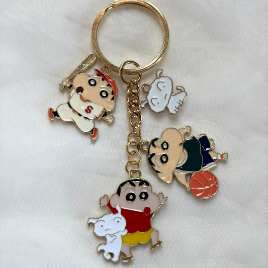 Shinchan Keychain Set of 4 Charms - The Shinchan and Shiro Collection