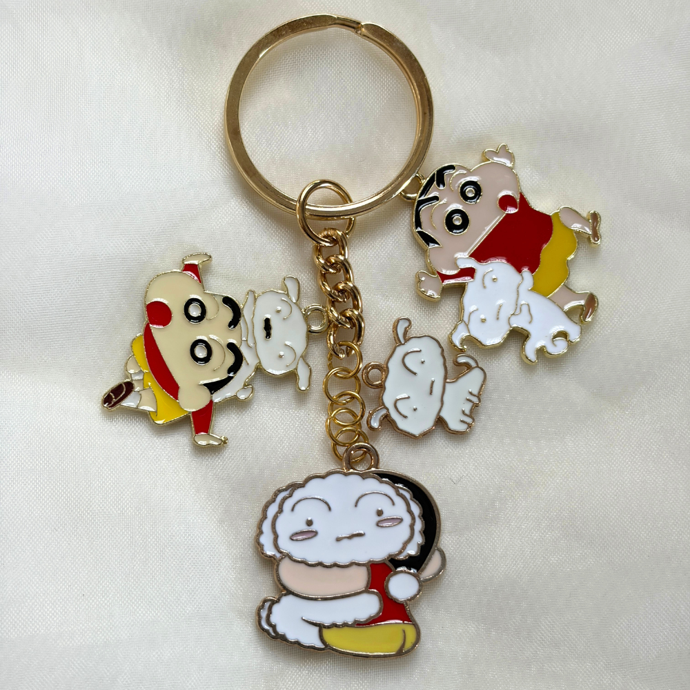 Shinchan Keychain Set of 4 Charms - The Shinchan and Shiro Collection
