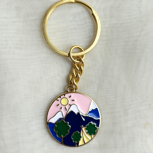 Mountains During Day/ Night Keychains