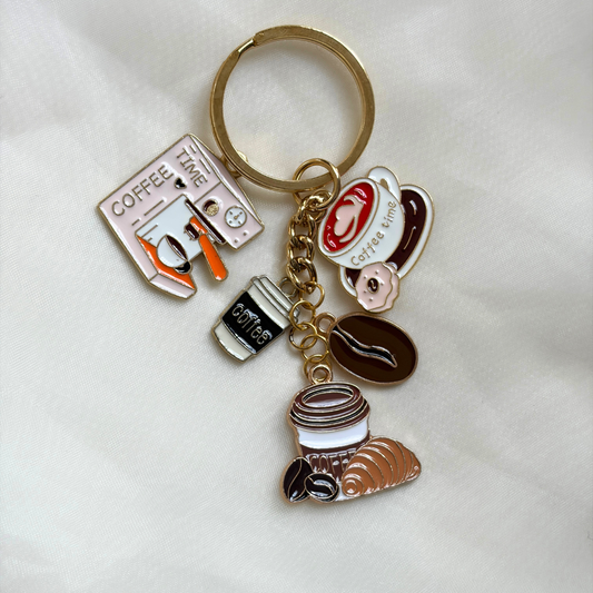 Coffee Keychain Set of 5 Charms - The Coffee Shop Collection