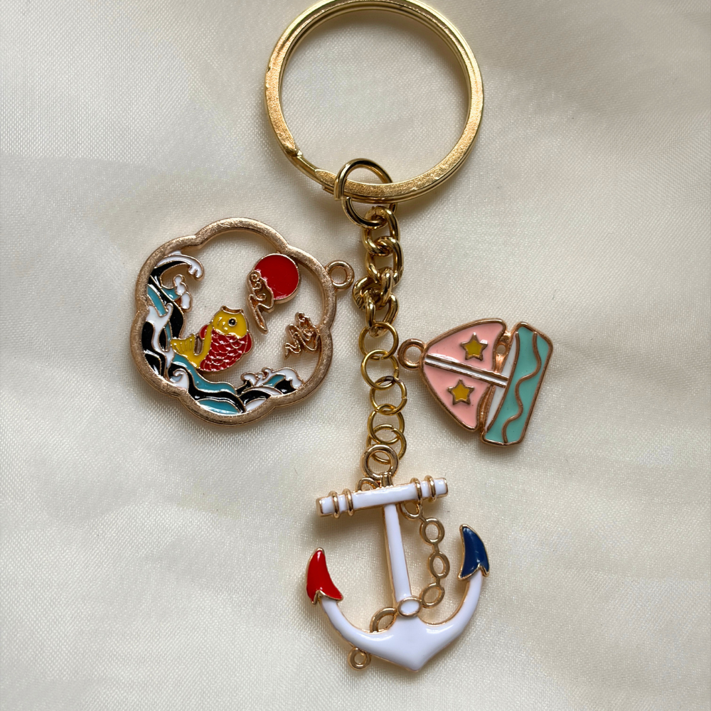 Travel Themed Keychain - Set of 3 charms