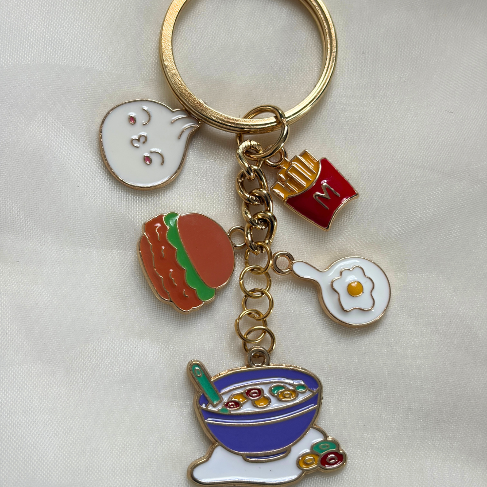 Ramen Keychain Set of 5 Charms - Food and Drink themed Keychains