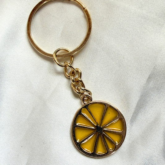 Lemon Wedge Keychain