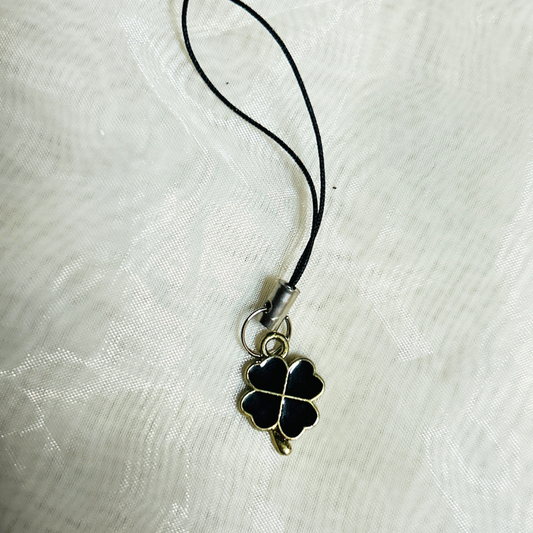 Clover Leaf Phone Charm - Black