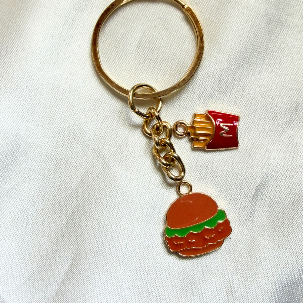 Burger and Fries Keychain