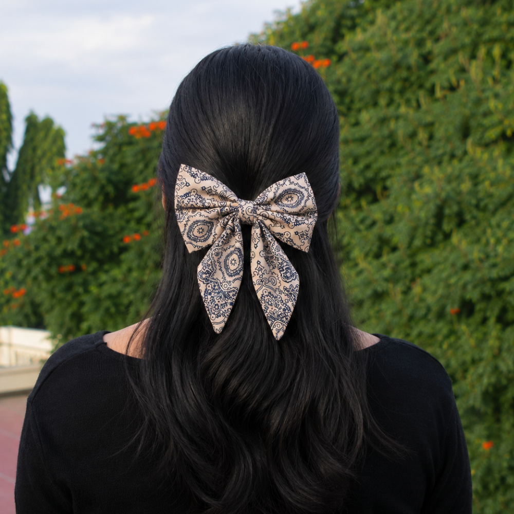 Mandala Prints -  Pigtail Bow
