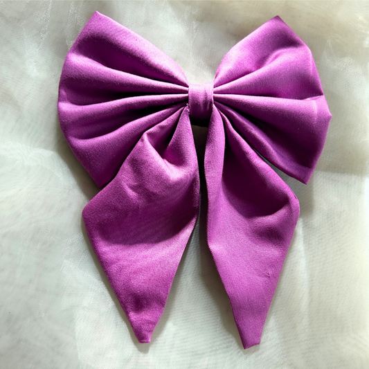 Purple Pigtail Bow