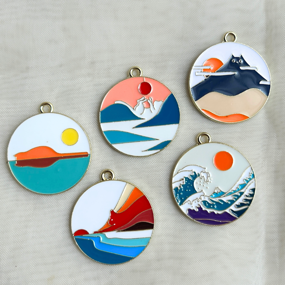 Nature Themed Keychains  - Mountains/ Sunrise / Beach/ Ocean