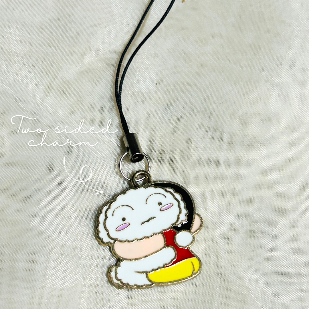 Shinchan and Shiro Two Sided Phone Charm