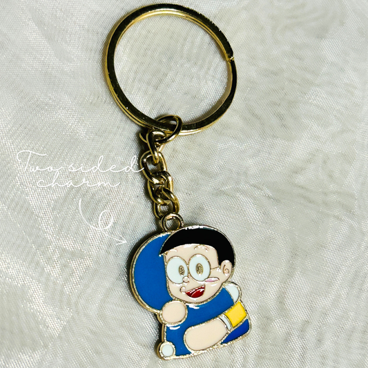 Doraemon and Nobita Two sided Charm Keychain