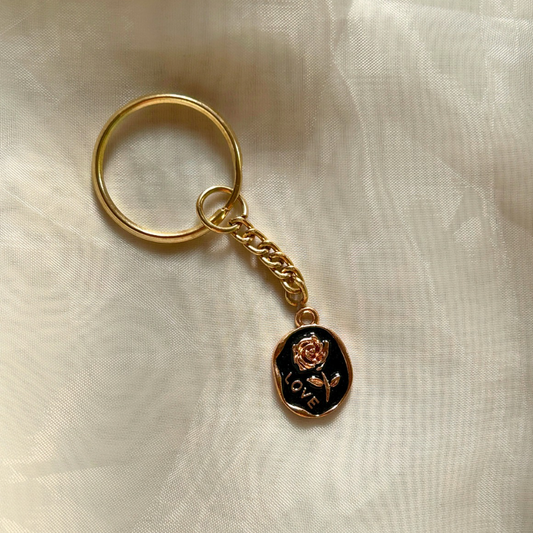 Rose Keychain Black